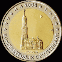 Duitsland 2 euro 2008 Hamburg: St. Michaelskerk UNC